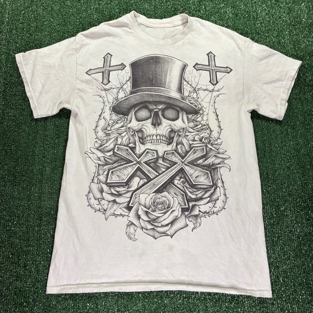 Y2K Skull Cross Graphicโ T-shirt